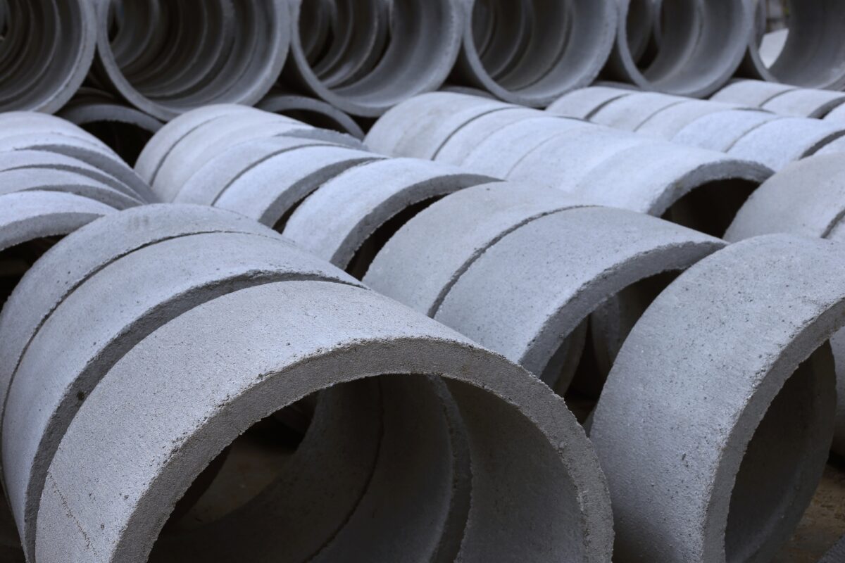 View of concrete tubes